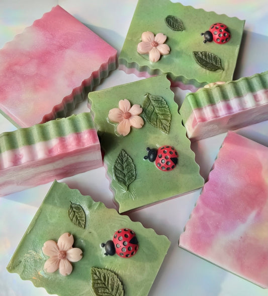 Artisan Goat Milk Soap | Ladybug Garden | Wildflower, Cherry, Vanilla