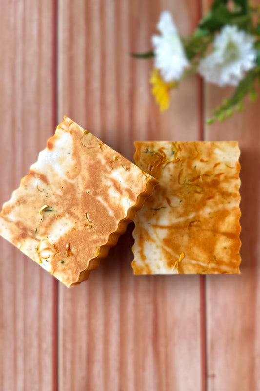 Goat Milk Soap Bar | Soothing Calm with Aloe, Oats, Chamomile, Calendula, Honey, Sunflower & Turmeric - Unscented